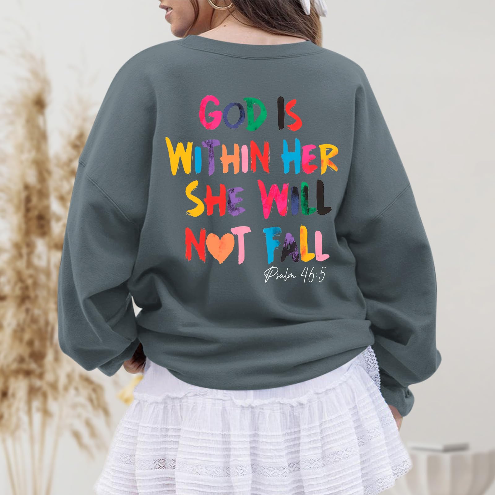 Christian God Is Within Her Sweatshirts Women Jesus