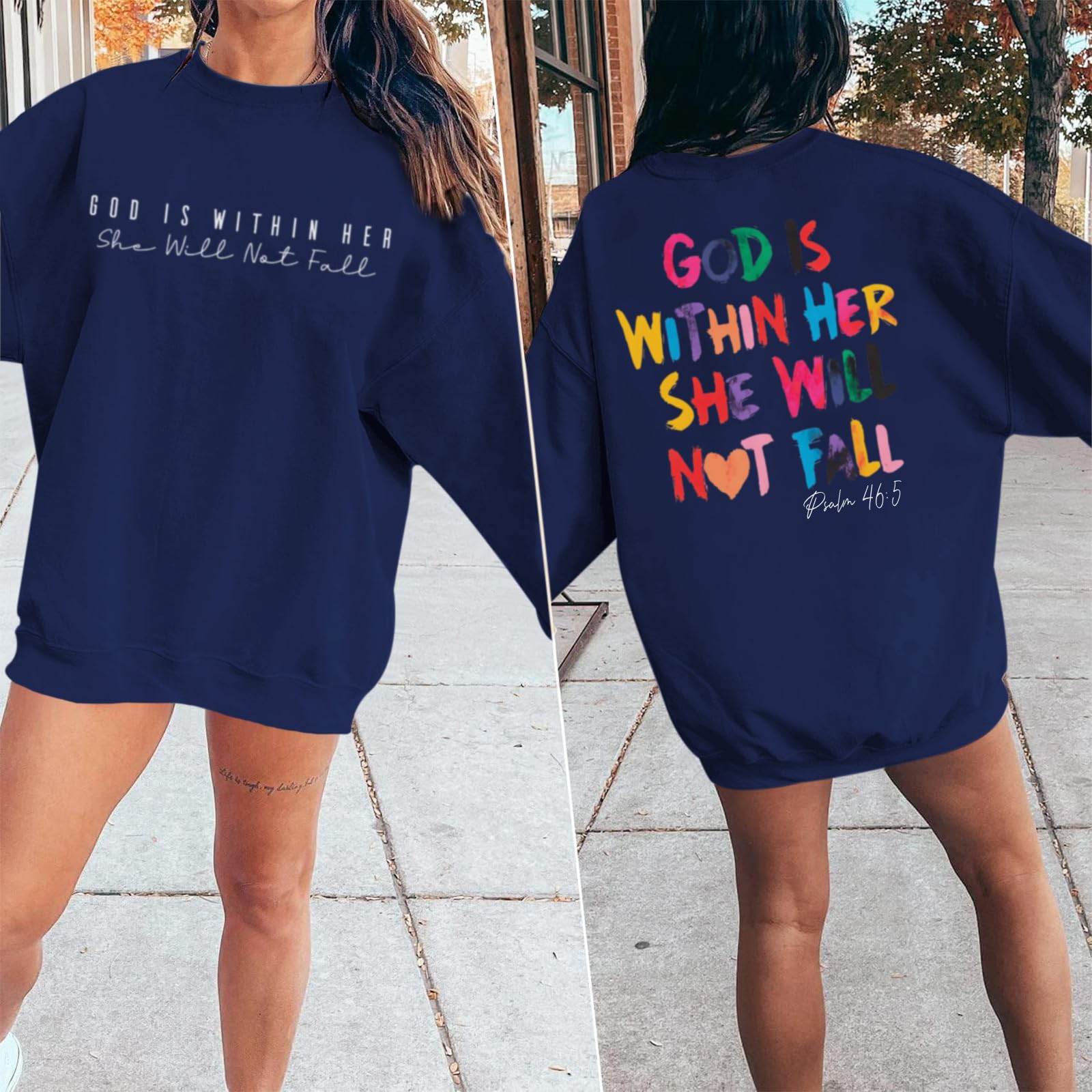 Christian God Is Within Her Sweatshirts Women Jesus