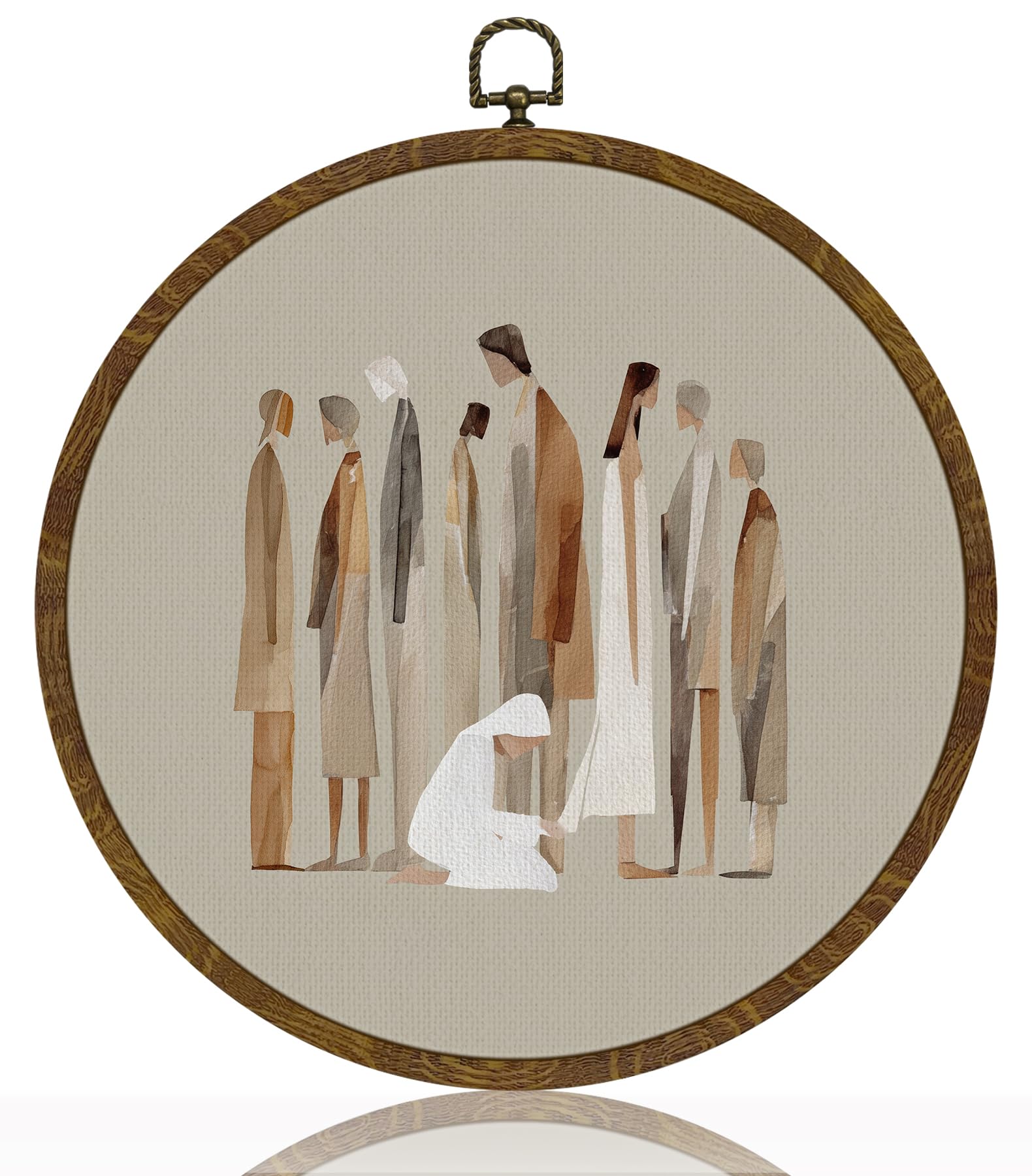 Christ Wall Art Decor-His Mercies Are New Every Morning Scripture Floral Round Hanging Artwork, Inspirational Faith Sign for Living Room, Office, Prayer Room, Bible Verse Wall Hanging Decor Gift for Christians 10Inch (Blue02-Lam.3:22–23)