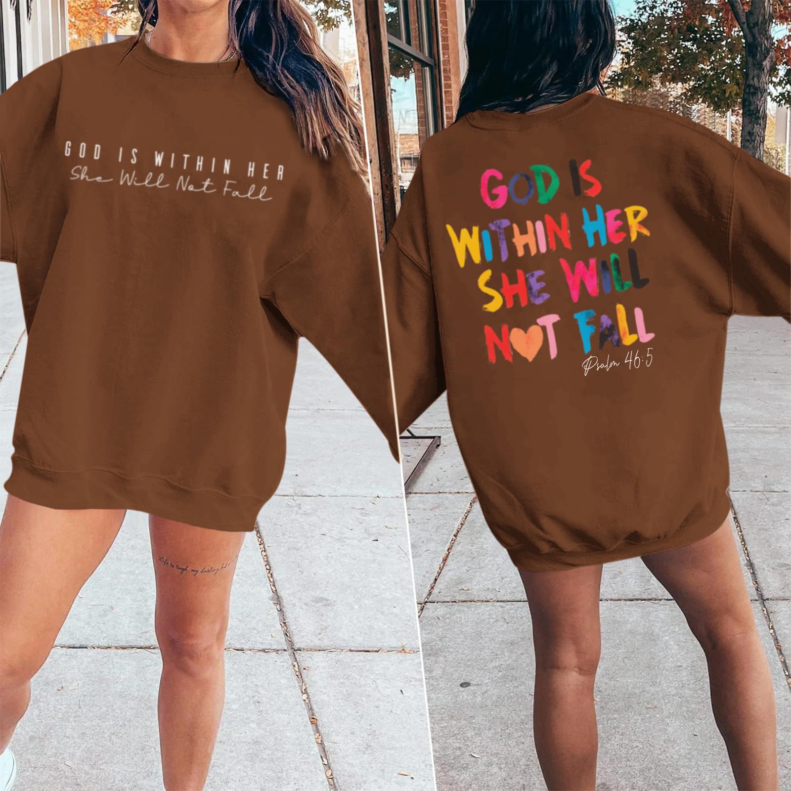 Christian God Is Within Her Sweatshirts Women Jesus