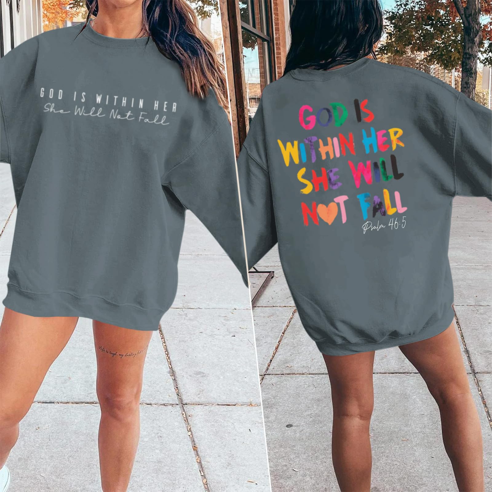 Christian God Is Within Her Sweatshirts Women Jesus