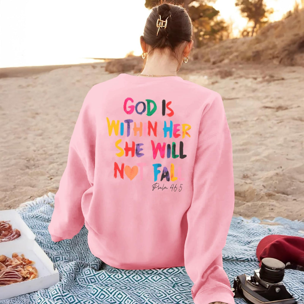 Christian God Is Within Her Sweatshirts Women Jesus