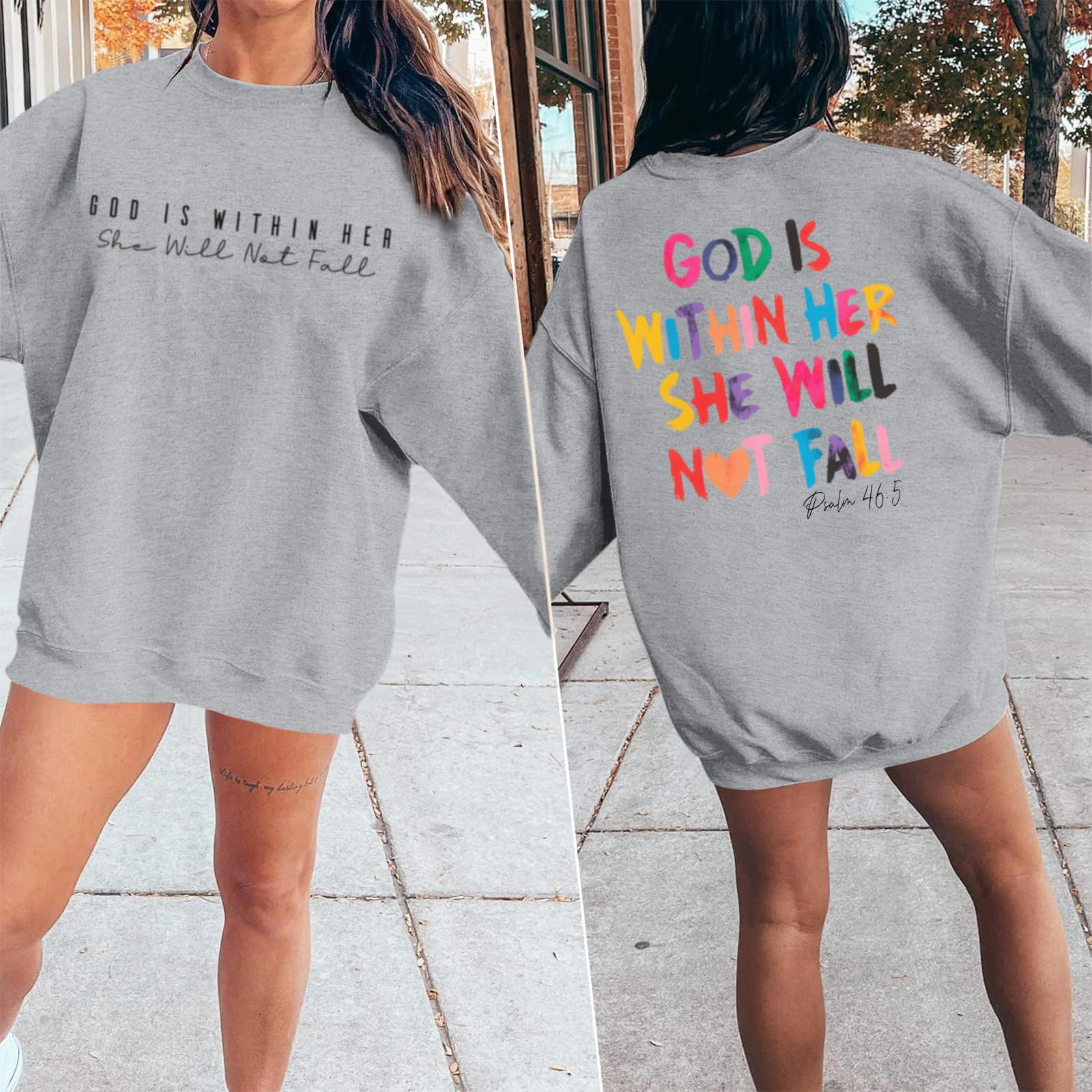 Christian God Is Within Her Sweatshirts Women Jesus
