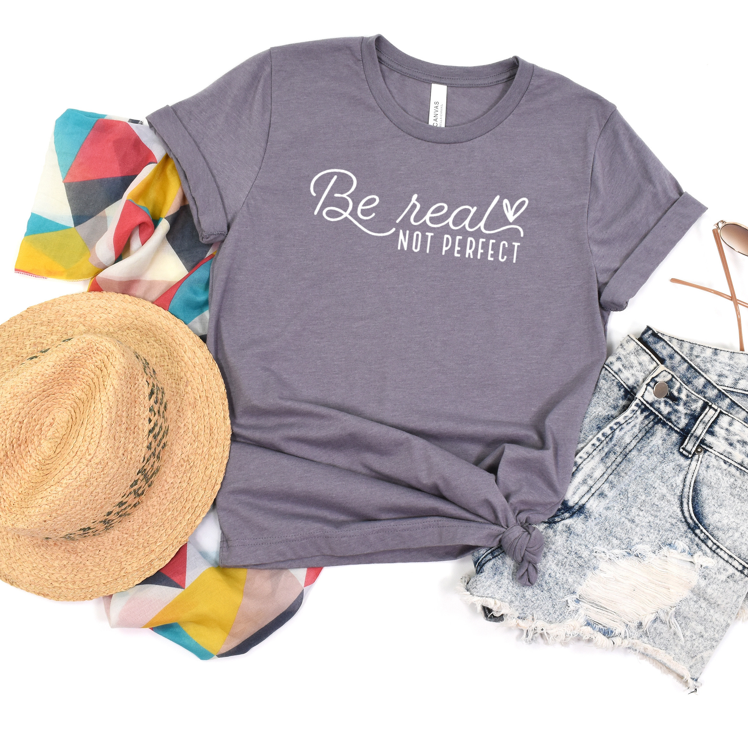 Be Real Not Perfect Tee - Multiple Colors - Uplifting Tee